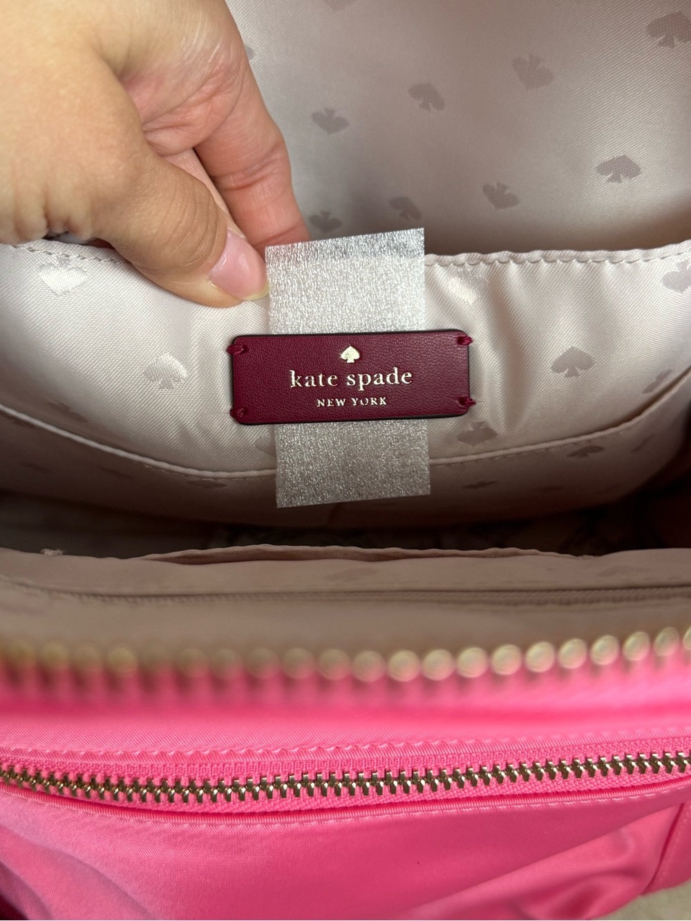 Kate Spade Chelsea Pink and Red Nylon Backpack $299 - Picture 6 of 8